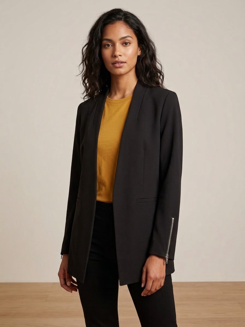 Maurices Black Open-Front Blazer Jacket